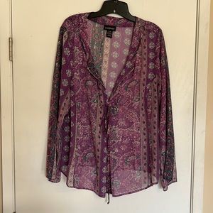 Never worn sheer loose fitting purple top